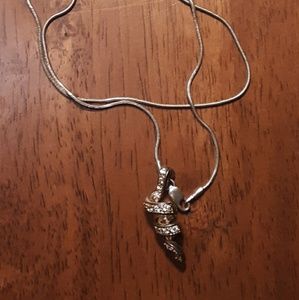 .925 silver and diamond pendant.